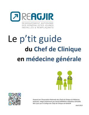 ReAGJIR - P'tit guide du chef de clinique