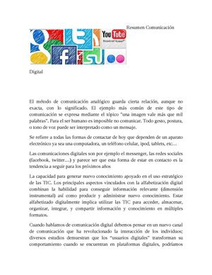 Resumen de Competencias Digitales
