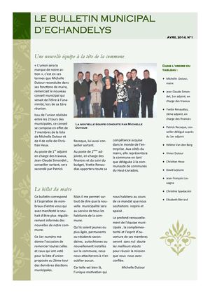 Bulletin Municipal d'Echandelys 2004 n°1