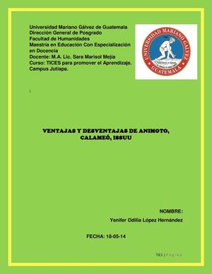 Ventajas y Desventajas de Calameó, Issuu y Animoto