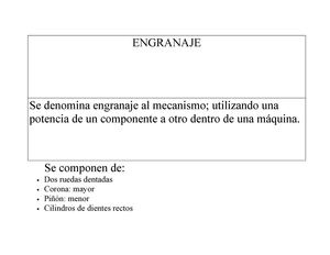 mapa conceptual de engranaje