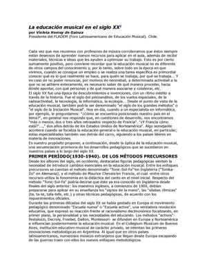 La educación musical en el siglo XX