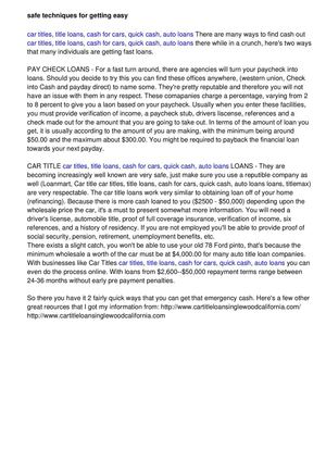 Safe tips to get extra cash while in need.