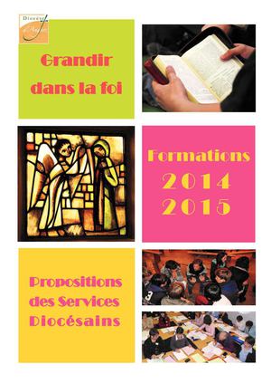 Plaquette des formations 2014-2015, propositions des services diocésains - Diocèse d'Angers