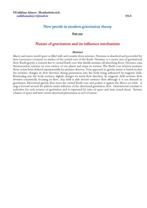 Nature of gravitation and its influence mechanism