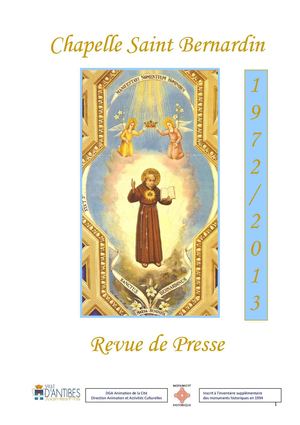 Press book Chapelle Saint Bernardin Antibes