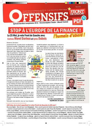 Appel des élus communistes et républicains du Loiret à voter Front de Gauche aux européennes