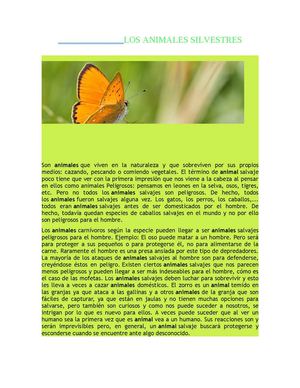 los animales silvestres