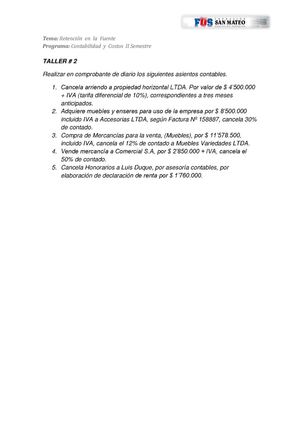 Asientos contables_ Aplicando Retencion en la fuente