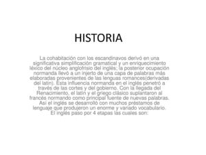 HISTORIA DEL INGLES