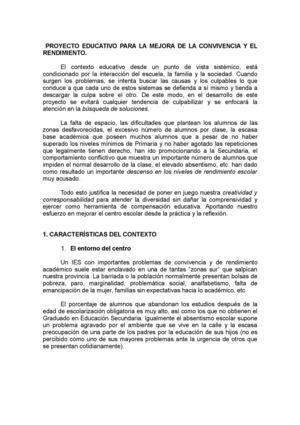 PROYECTO EDUCATIVO PARA LA MEJORA DE 