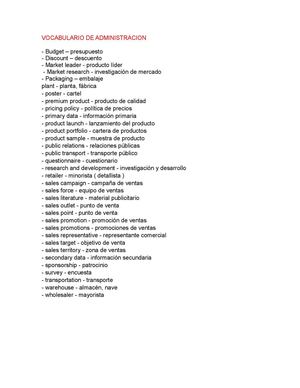 VOCABULARIO DE ADMINISTRACION