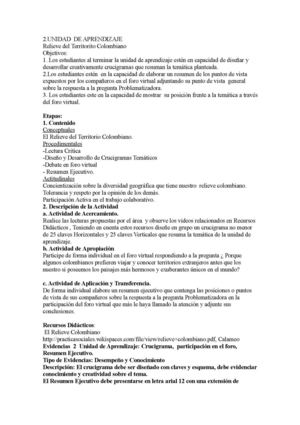 RELIEVE DEL TERRITORIO COLOMBIANO 