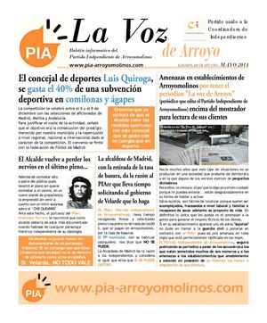 La Voz de Arroyo. Nº Mayo 2014 www.pia-arroyomolinos.com 