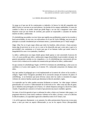 Ensayo Cyberbullying