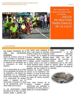 Periódico de los Juegos Recreativos Tradicionales de la Calle 
