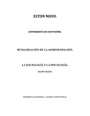 ELTON MAYO.