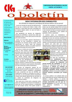 Boletin CIG. Servizos Centrais. Xunta de Galiza. Maio - Xuño 2014.