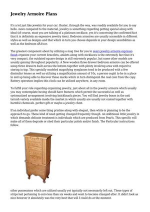 Jewelry Armoire Plans