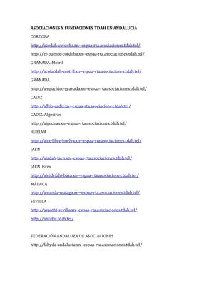 ASOCIACIONES Y FUNDACIONES TDAH EN ANDALUCÍA
