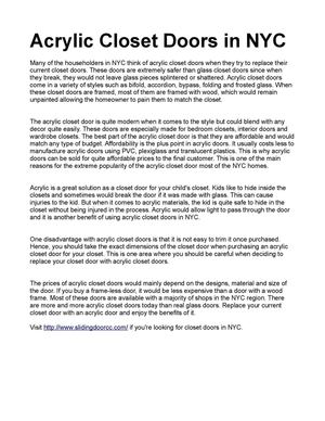 Acrylic Closet Doors in NYC