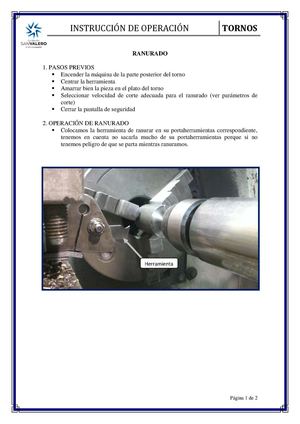 instrucción de operación del ranurado