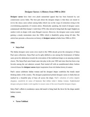 Designer Sarees - A History from 1980 to 2014