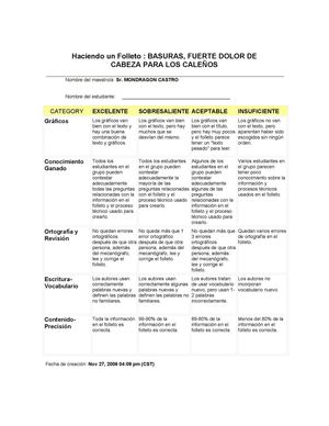 folleto o periodico