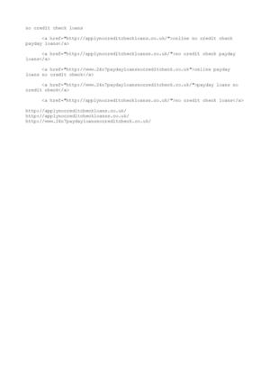 no credit check loans