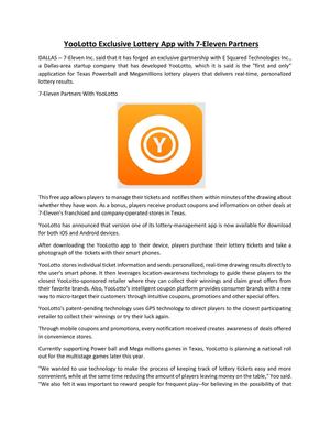 YooLotto Exclusive Lottery App with 7-Eleven Partners