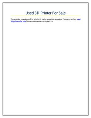 Used 3D Printer For Sale