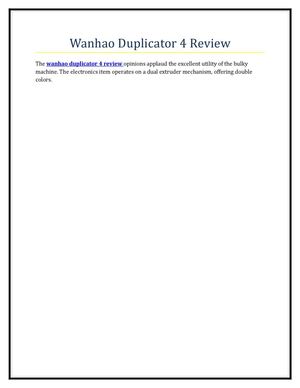 Wanhao Duplicator 4 Review