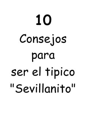 10 consejos para ser el tipico "sevillanito"