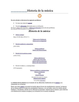 HISTORIA DE LA MUSICA