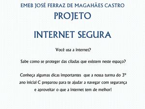 PROJETO INTERNET SEGURA 3º C