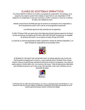 clases de sisitemas operativos