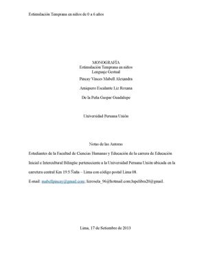 Estimulación Temprana