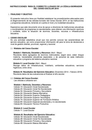 Instructivo del Censo Escolar 2014