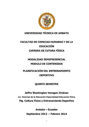 PLANIFICACIÓN DEL ENTRENAMIENTO DEPORTIVO