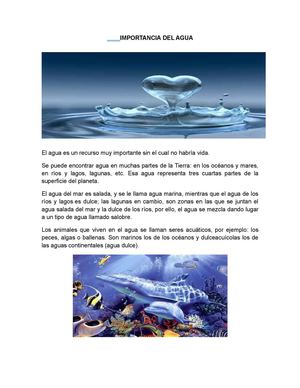 Importancia del agua