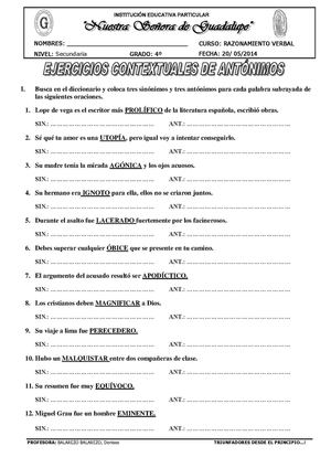 ANTÓNIMOS CONTEXTUALES 4