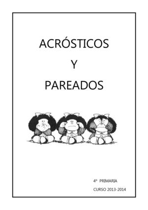 ACRÓSTICOS Y PAREADOS