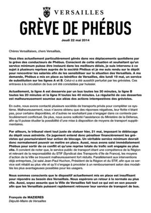 Lettre de François de Mazières