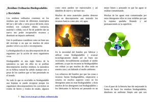 Residuos Ordinarios Biodegradables y Reciclables 