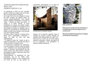 AVANCES ARQUITECTONICOS DEL SIGLO XXI