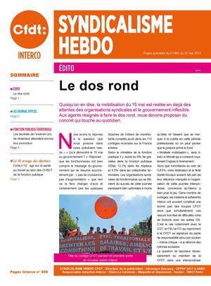 L'Hebdo Interco-CFDT N° 895 du 22 mai 2014