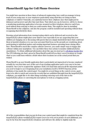 PhoneSheriff App for Cell Phone Overview