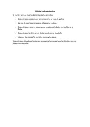 Utilidad de los Animales