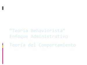 Teoría del Comportamiento Humano