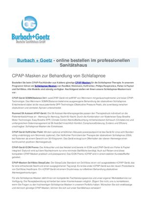 CPAP Masken von Burbach + Goetz